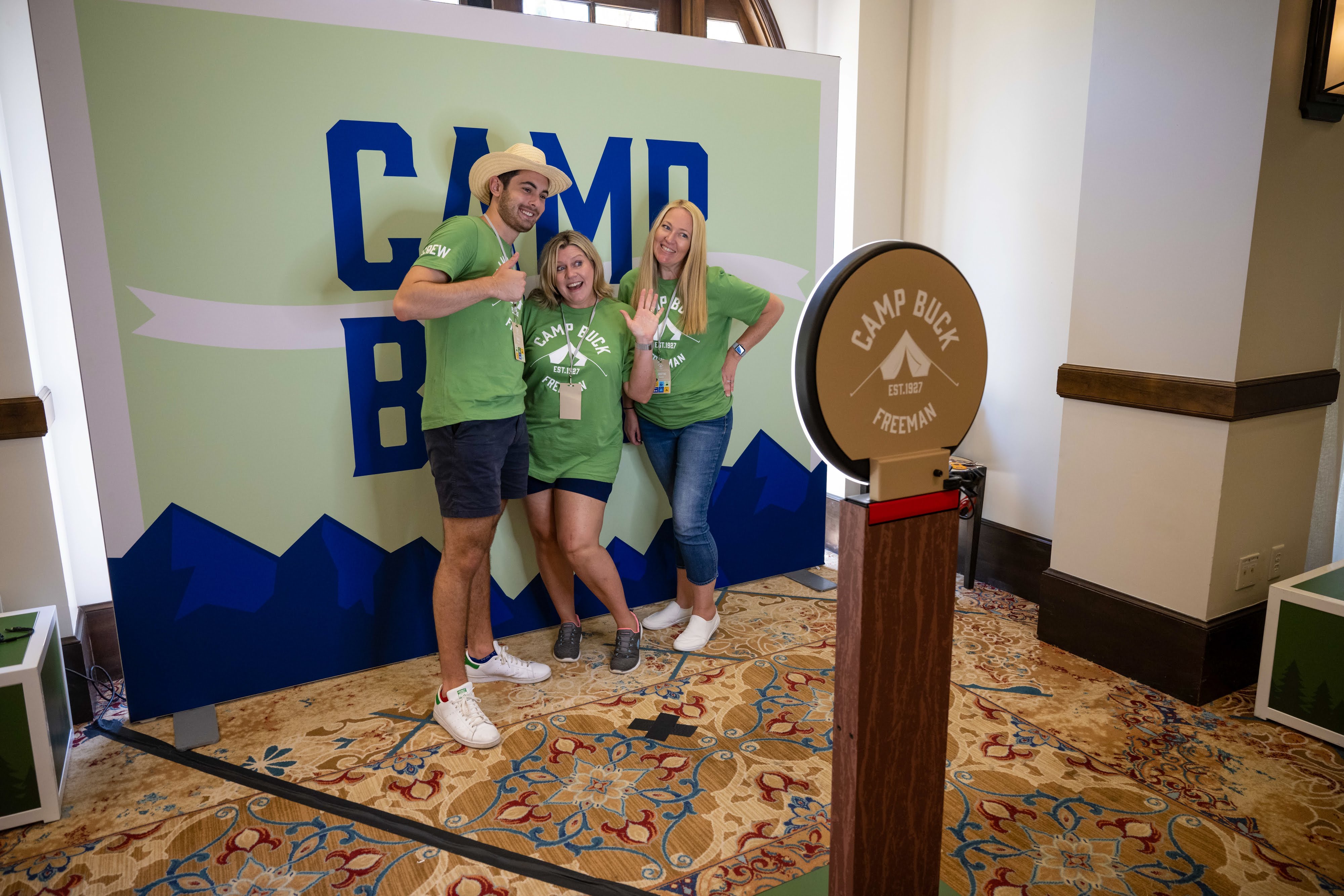 Campbuck video testimonial booth at trade show